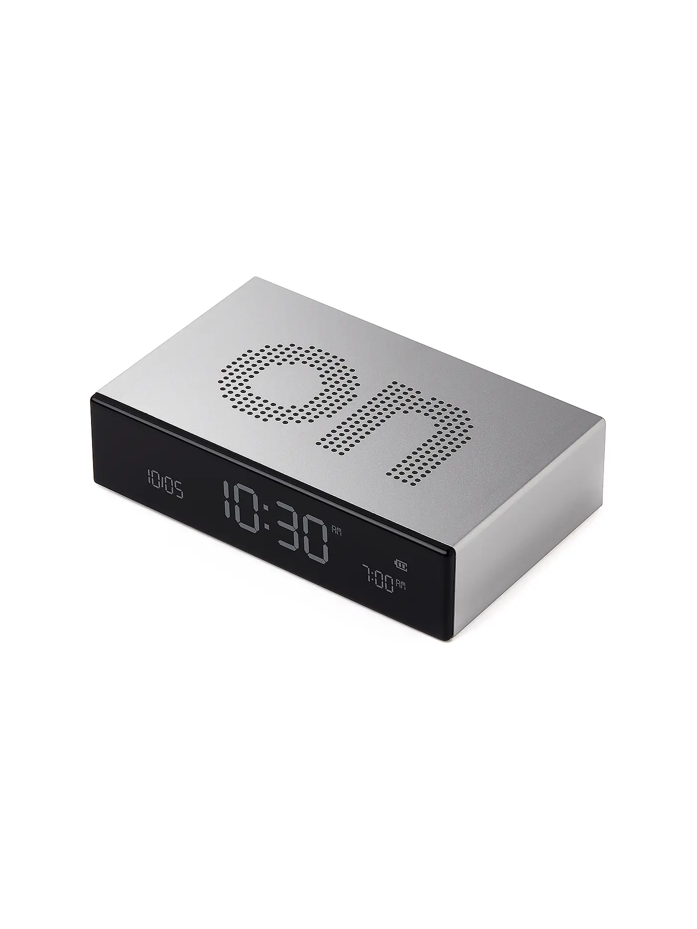 LEXON | Wecker FLIP PREMIUM 10x6,5cm Gun Metal | silber